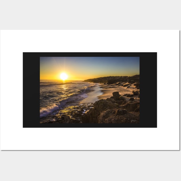 Sunset over the sand dunes at Gunnamatta Surf Beach, Mornington Peninsula, Victoria, Australia Wall Art by VickiWalsh